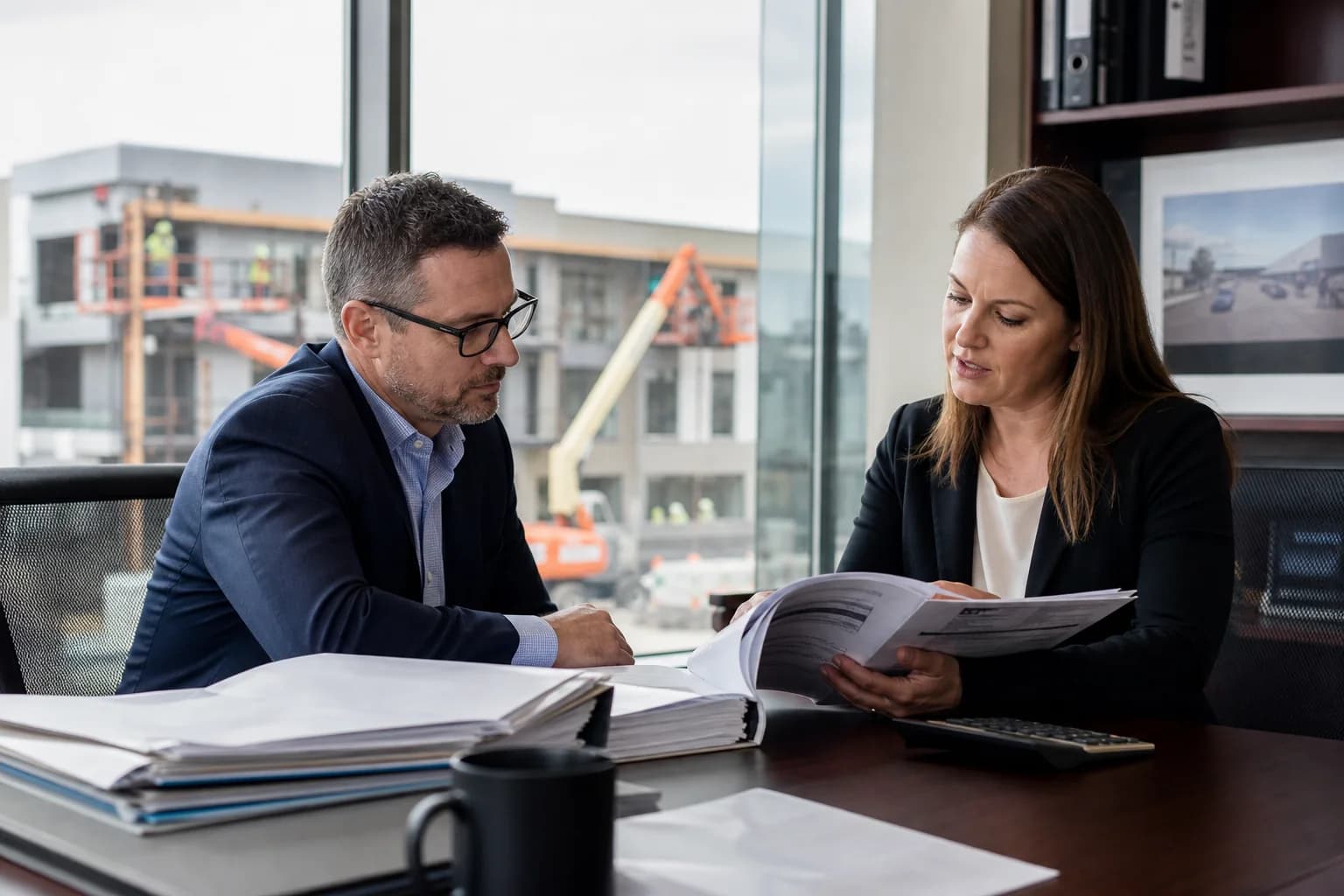 Facilities finance manager reviewing deemed-contractor CIS obligations